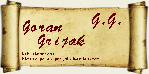 Goran Grijak vizit kartica